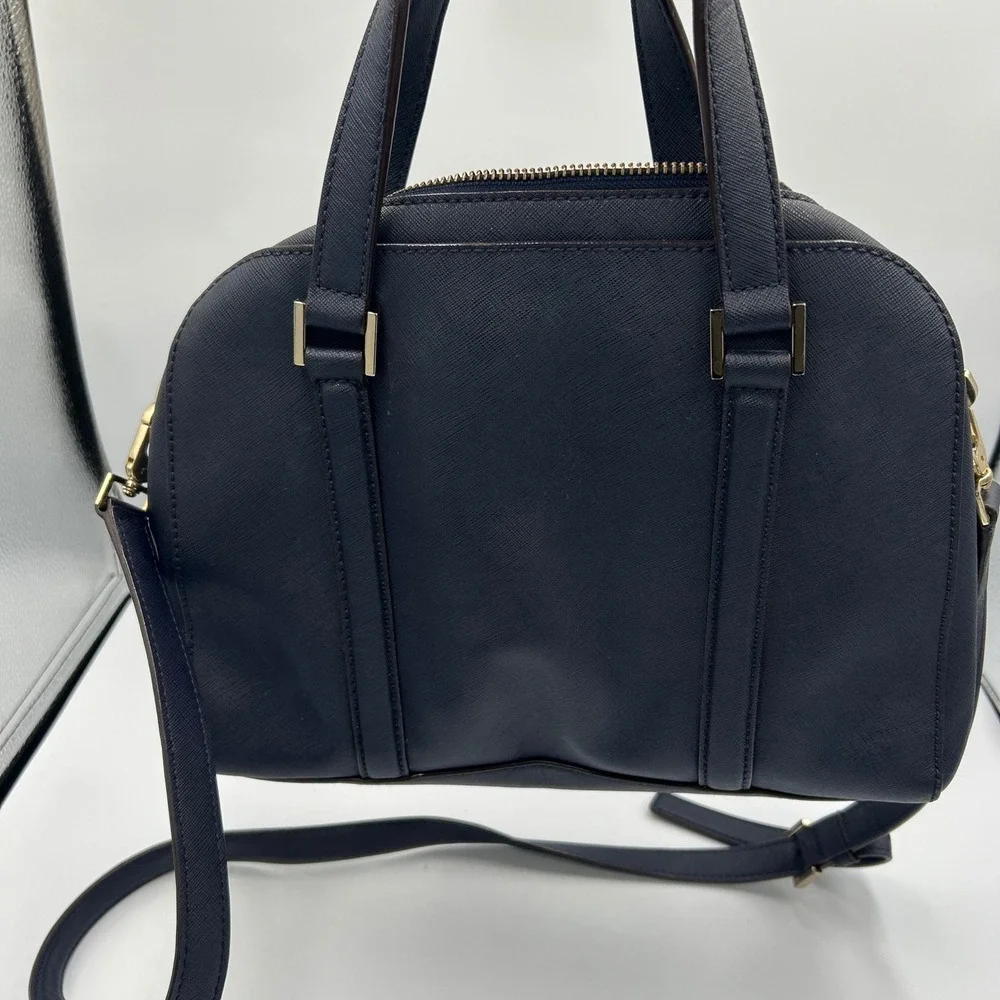 Kate Spade Satchel Womens Medium Navy Blue Saffiano Leather Crossbody Bag